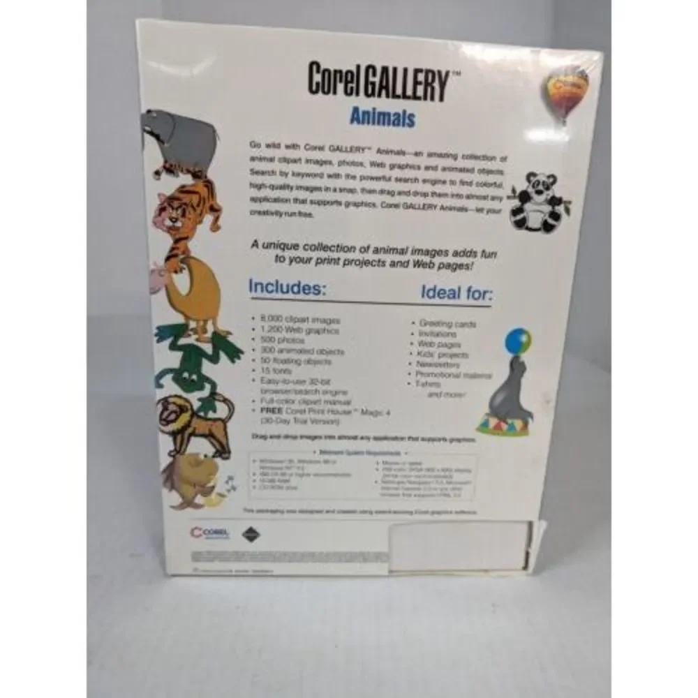 COREL GALLERY Animals Theme Pack Collection SEALED NEW NOS - 8000 Clipart Images